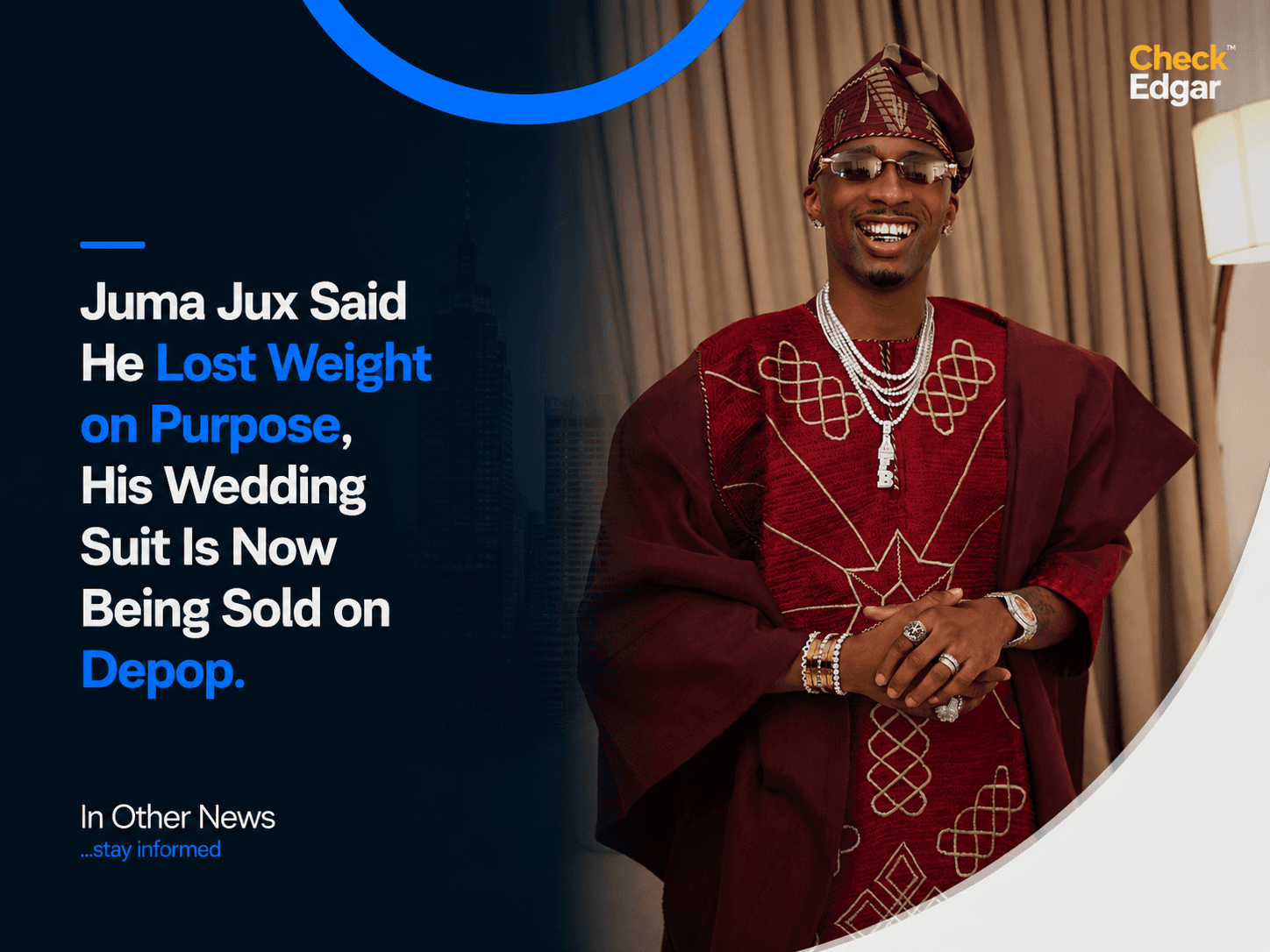 Juma Jux Said He Lost Weight on Purpose, His Wedding Suit Is Now Being Sold on Depop.